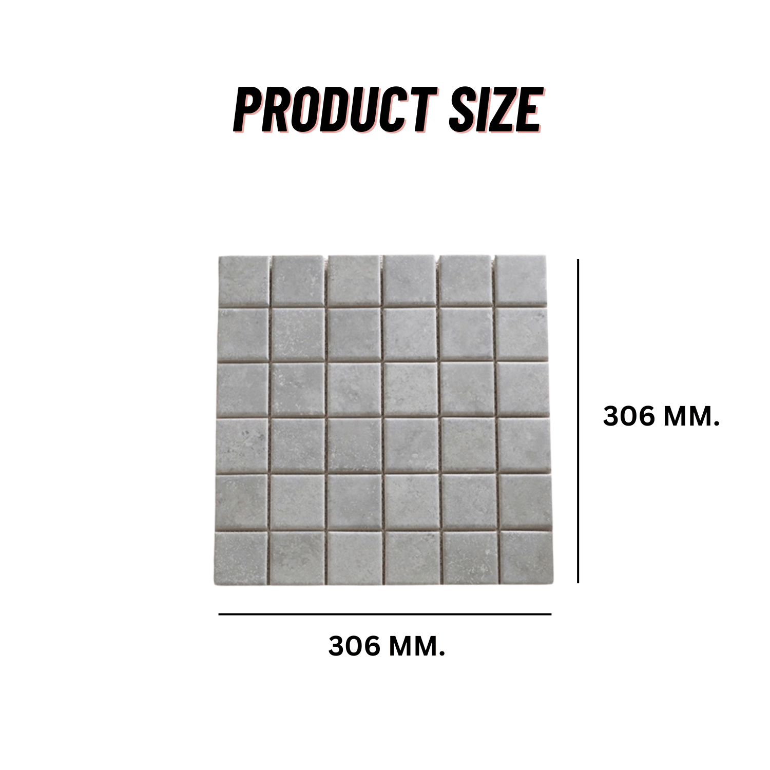 โมเสคเซรามิค TIMELESS TILES รุ่น RAWRY 30.6X30.6 ซม. สีเทา COOL GRAY สไตล์ลอฟต์_1